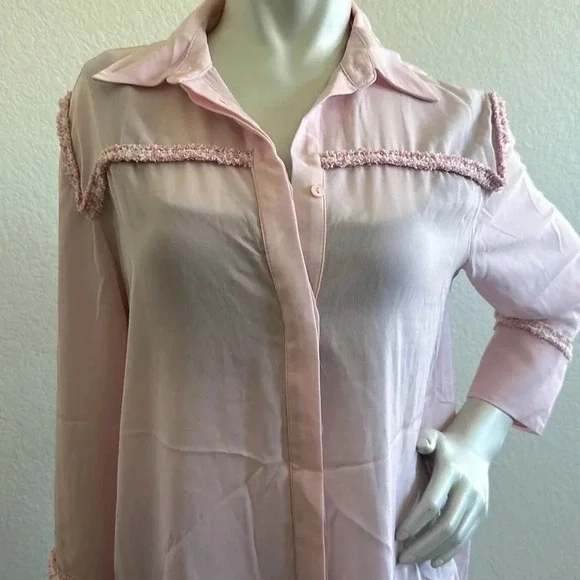 NWT Zara Contrast Textured Shirt Medium - Picture 7 of 9